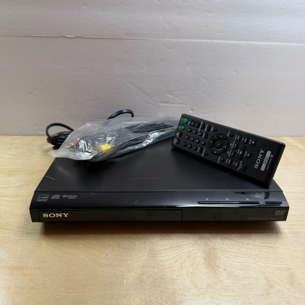 Sony DVP-SR210P DVD Player Black Progressive Scan with Remote and AV Cables